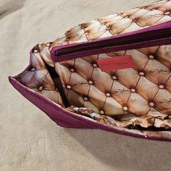 BETSEY JOHNSON - Vintage pink/purple front bow clutch bag with sparkle detail - Picture 5 of 8